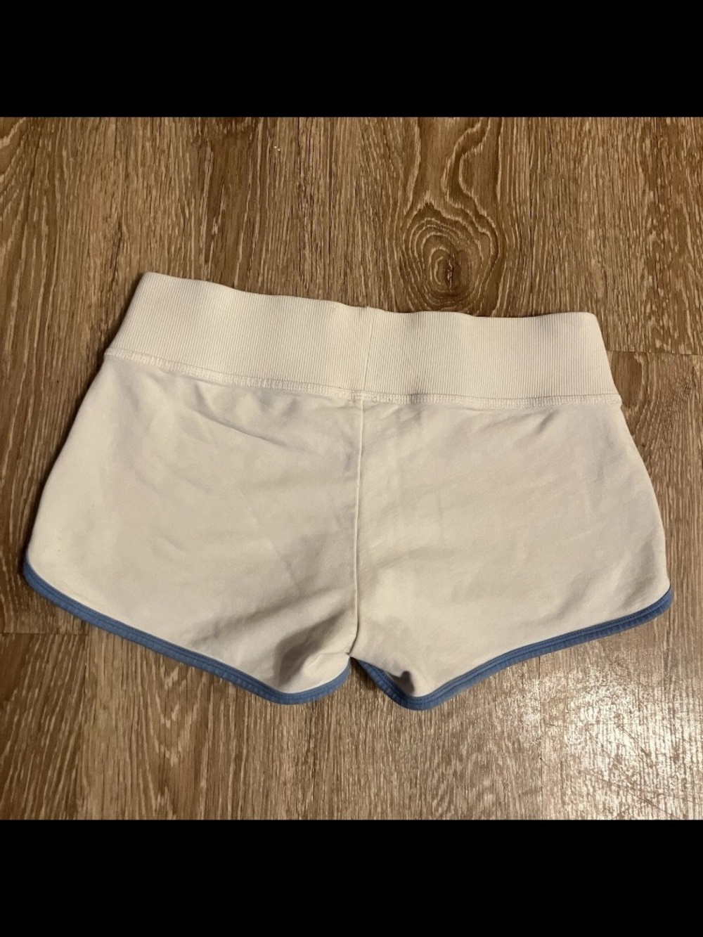 Vtg Y2K Shorts Micro Mini Sweat Shorts Low Rise Booty Express Blue Trim Prep XS - Picture 5 of 10